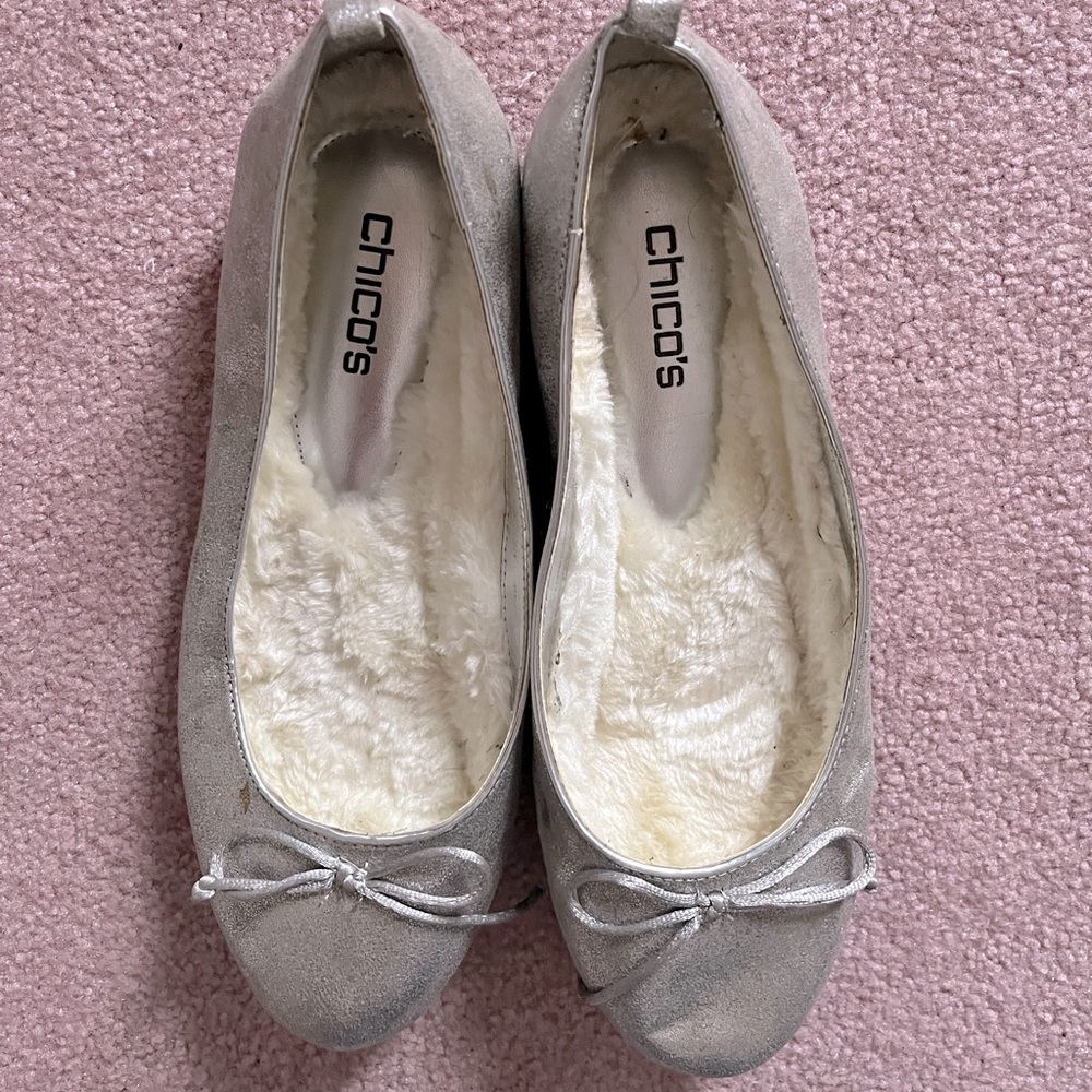 Distress silver flats